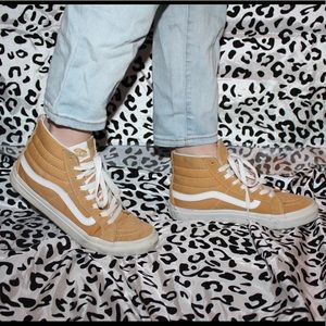 Yellow skate high top vans